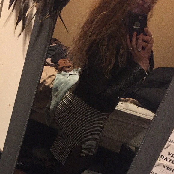 miami Dresses & Skirts - High low, striped, midi bodycon dress